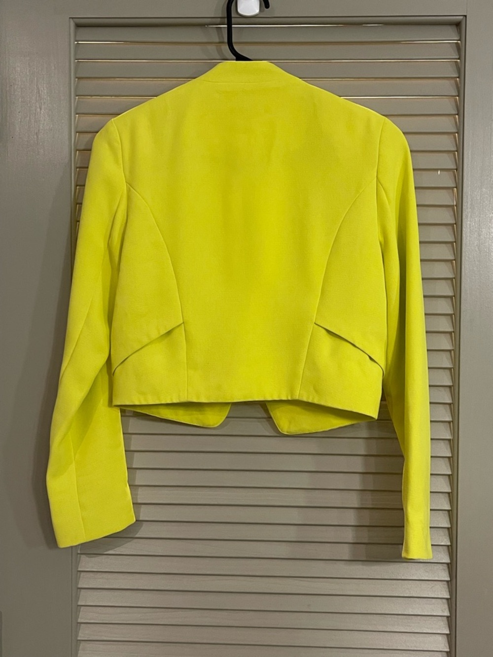 Topshop Neon Yellow Cropped Open-Front Blazer - Picture 3 of 3